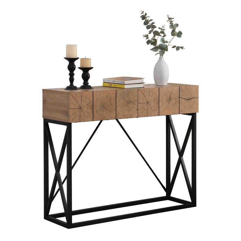 43.31" Luxury Wood Sofa Table, Industrial Console Table for Entryway, Hallway Tables with Two Drawers for Living Room