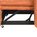 82.67"Convertible Sofa Bed Sectional Sofa Sleeper L-shaped Sofa with a Storage Ottoman,Two Pillows, Two Power Sockets and Two USB Ports for Living Room, Orange