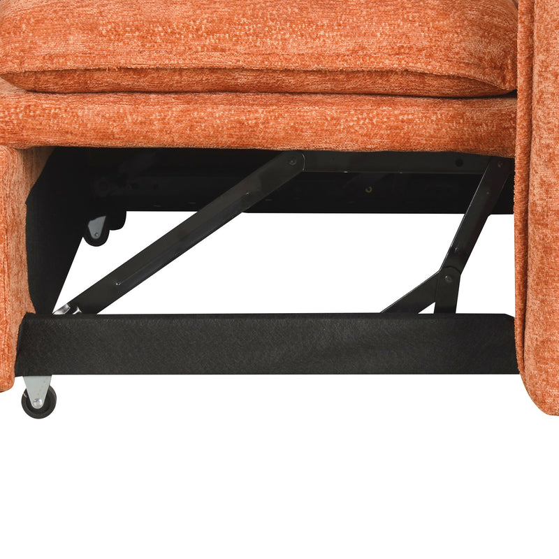 82.67"Convertible Sofa Bed Sectional Sofa Sleeper L-shaped Sofa with a Storage Ottoman,Two Pillows, Two Power Sockets and Two USB Ports for Living Room, Orange