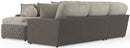 Canyon - 4 Piece Sectional With Cuddler Seat Cushions, Included Accent Pillows And Cocktail Ottoman (Left Side Facing Chaise) - Umber