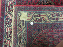 2.5' X 4' Vintage Handmade Indian Amritsar Wool Rug Paisley Design Red