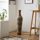 Tall Vase - Brown Decorative Floor Vase, Classic Neat Floor Vase Tall Freestanding Flower Holder, Artificial Rattan Vase, Floor Vase, Flower Holder For Home Decor - Gray by HouseOfZazla