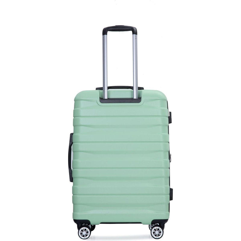 3 Piece Luggage Sets PC Lightweight & Durable Expandable Suitcase with Two Hooks, Double Spinner Wheels, TSA Lock, (21/25/29) Light Green