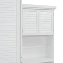 Queen Size Murphy Bed With Louvered Design And Multiple Storage Shelves - White by HouseOfZazla