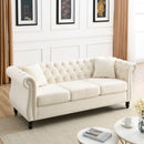 Chesterfield Sofa With Rolled Arms And Nailhead Trim by HouseOfZazla