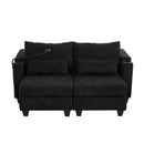 Convertible Chaise Lounge Sofa Chair With USB Ports, Cup Holders, Phone Holder And Storage by HouseOfZazla