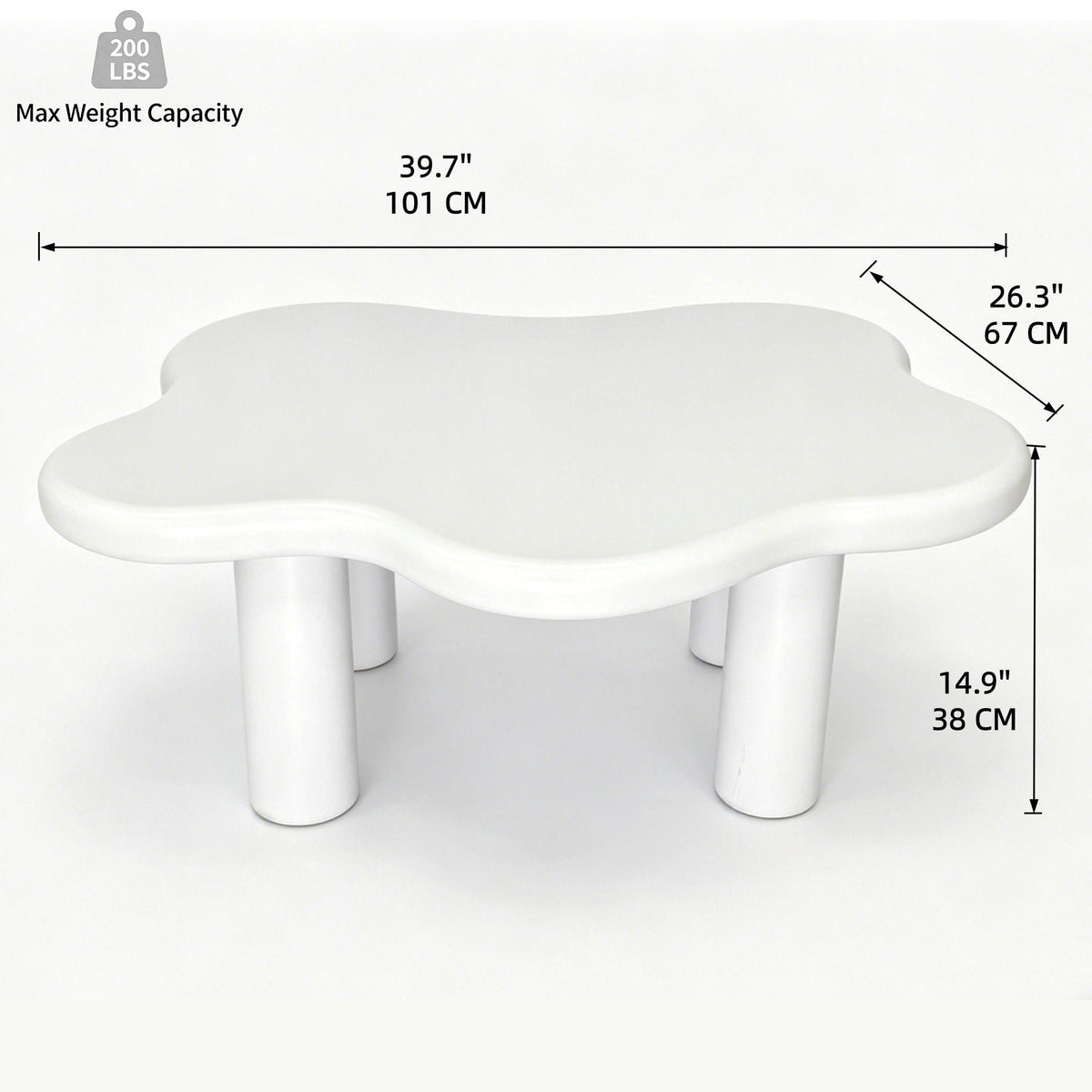 Cloud Shaped Coffee Table With 4 Round Legs, photo 23 of 24
