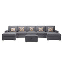 Nolan - Fabric 6 Piece Sectional Sofa With Pillows And Interchangeable Legs by HouseOfZazla