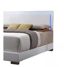 Lorimar White Faux Leather Panel Bed by HouseOfZazla