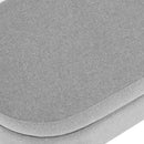 Ottoman Oval Storage Bench With Rubber Wood Legs Linen - Gray by HouseOfZazla