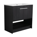 Modern Bathroom Vanity With Ceramic Sink, Freestanding Cabinet, Soft Closing Doors by HouseOfZazla