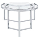 Delia 2-Piece Round Glass Top Nesting Coffee Table Chrome