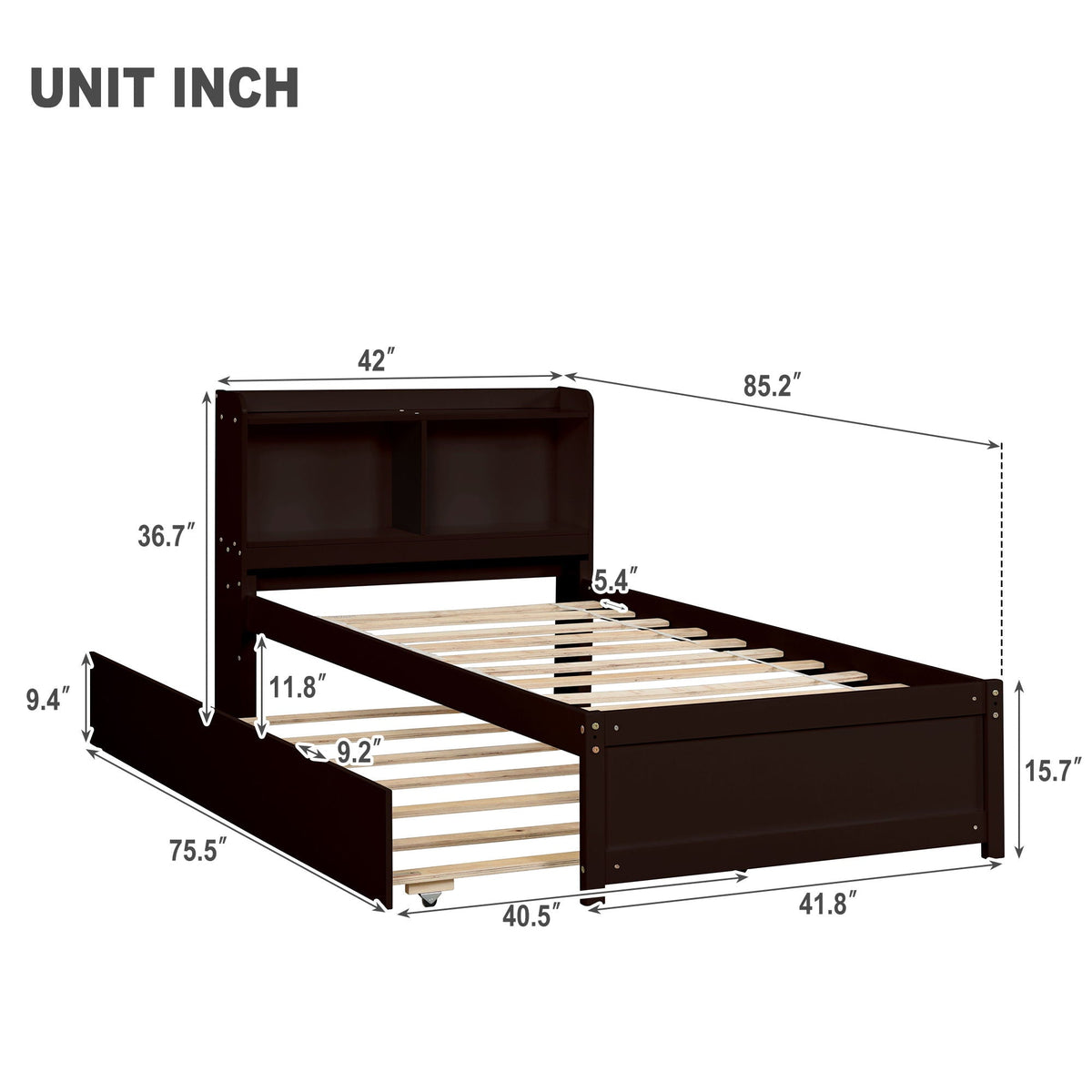 Twin Bed With Trundle, Bookcase, photo 12 of 12