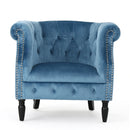 Celestialis - Upholstered Club Chair With Tub Design And Rolled Recessed Armrests