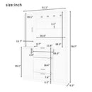 Entryway Bench With Integrated Shoe Cabinet, 3 In 1 Design And Mirrored Cabinet Door, Hall Tree With 4 Sturdy Hooks And Foldable Seat For Entrance, Living Room - White by HouseOfZazla