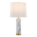 Marabella - Contemporary Marble Table Lamp (Set of 2) - Brass / White by HouseOfZazla