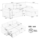 Convertible L Shaped Sofa Couch With Storage, Cup Holders, USB Ports by HouseOfZazla