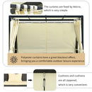 2-3 People Outdoor Swing Bed, Adjustable Curtains, Suitable For Balconies, Gardens And Other Places