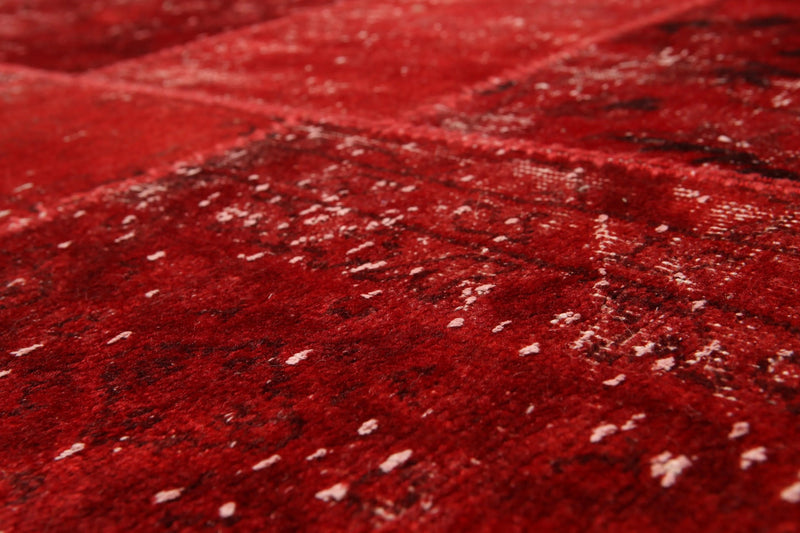 8'x10' Hand Knotted Wool Turkish Oriental over-dyed patchwork Area Rug 8x10 Red