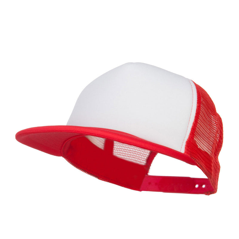 Flat Bill Trucker Snapback Cap