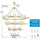 70.87 Inch 3-Tier Wagon Wheel Chandelier by HouseOfZazla