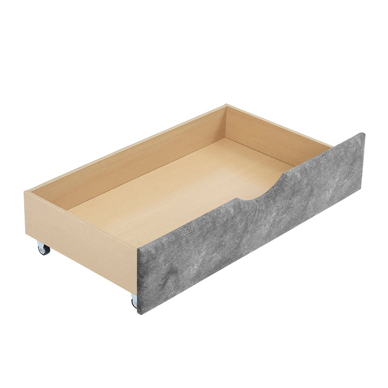 Full Size Daybed with Drawers Upholstered Tufted Sofa Bed, with Button on Back and Copper Nail on Waved Shape Armsrey0.5"55.5"27.5"