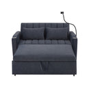 Convertible Sofa Bed Loveseat Sofa With Three USB Ports, Two Side Pockets, Two Cup Holders And 360° swivel Phone Holder For Living Room by HouseOfZazla
