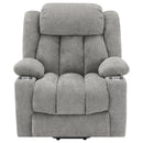 Beca - Upholstered Power Lift Recliner With Cupholders And USB Charging by HouseOfZazla
