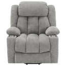 Beca - Upholstered Power Lift Recliner With Cupholders And USB Charging by HouseOfZazla