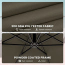 Large Garden Umbrella, Outdoor Hanging Cantilever Umbrella