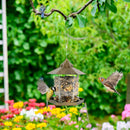Hanging Gazebo Wild Bird Feeder Outdoor Bird Seed Station with Large Capacity 6 Feeder Ports for Garden Patio Park Weatherproof Easy To Refill by GBruno Store