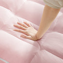 3-in-1 Sofa Bed, Convertible Sleeper Chair Sofa Bed Adjustable Pull Out Sleeper Chair Bed Multi-Pockets Folding Sofa Bed for Living Room Bedroom Small Space (Pink)