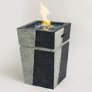 Propane, Gas 50000 Btu Square Fire Pit Table For Outside - Light Gray Blue