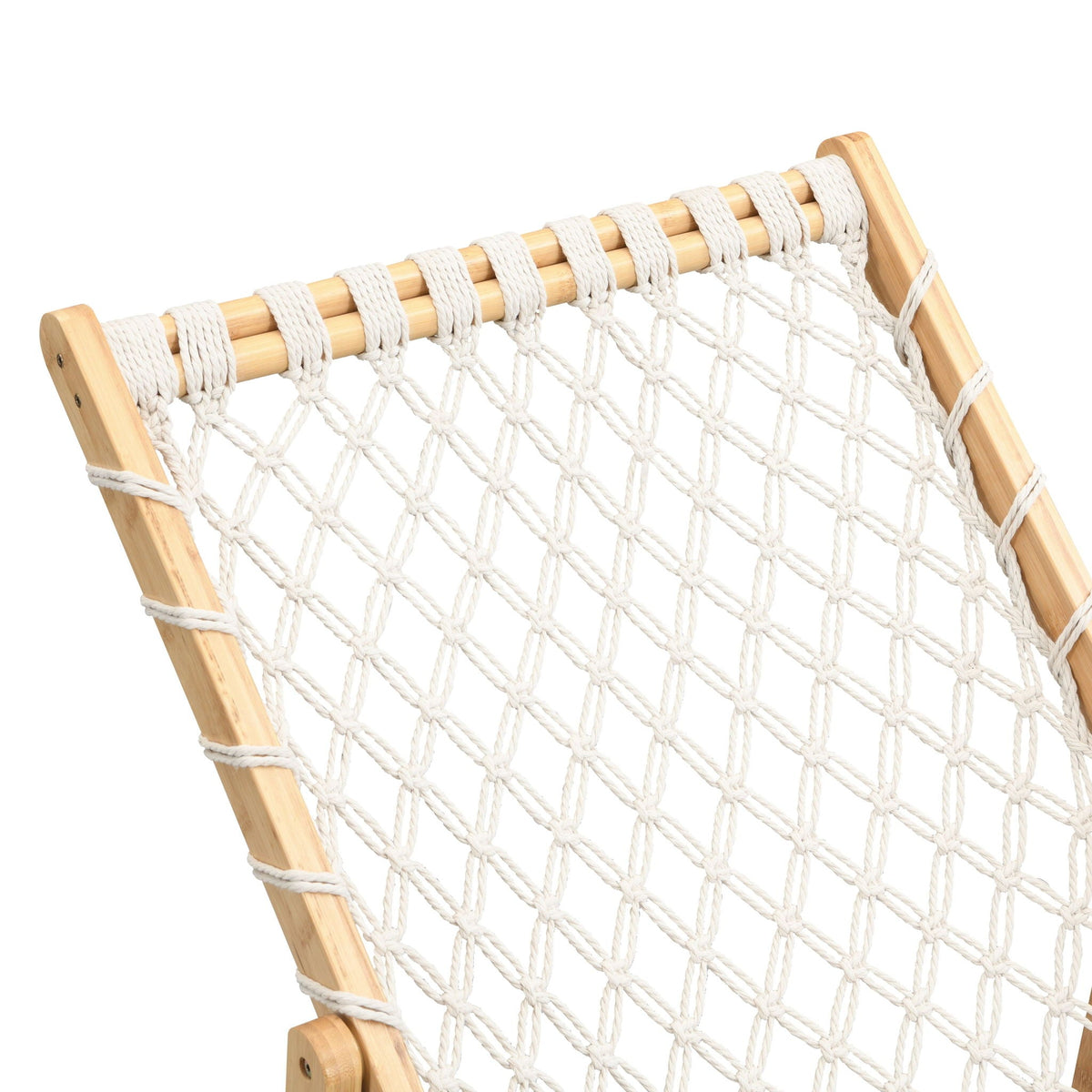 Bamboo Weaving Chair Set With Handwoven Rope For Patio And Living Spaces - Natural, photo 13 of 13