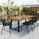 7 Pieces Outdoor Modern Dining Set with Stackable Chair