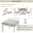 Dining Set With Extendable Round Table And 4 Upholstered Chairs by HouseOfZazla