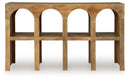Luzmanacy - Console Sofa Table - Natural Brown
