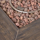 Anchorage 32'' Wood Square MGO Fire Pit Brown - 40,000 BTU