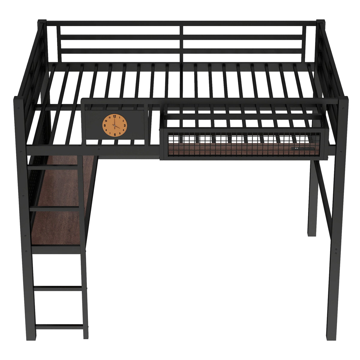 Full Size Loft Bed Frame with Desk and Charging Port, photo 8 of 10