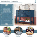 44.5" Modern Console Table Sofa Table for Living Room with 7 Drawers, 1 Cabinet and 1 Shelf