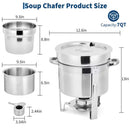 2-Pack 7-Quart Stainless Steel Round Soup Chafing Dish Set
