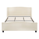 King Size Bed Frame with Upholstered Teddy Velvet Headboard