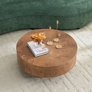 31.49" Burl Wood Veneer Round Coffee Table by HouseOfZazla