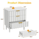 3 Drawer Dresser with Fluted Panel Design