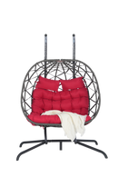 2 Person Outdoor Rattan Hanging Chair Patio Wicker Egg Chair