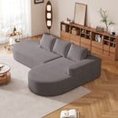 Modern Curved Sofa, L-Shaped Modular Sectional Set With 3 Pillows by HouseOfZazla