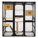 Outdoor Cat Enclosure With Sleeping Houses, Jumping Platforms, Scratching Post by HouseOfZazla