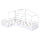 L Shape Platform Bed With 3 Storage Drawers by HouseOfZazla