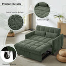 Loveseat Sofa Pull-Out Bed With Adjustable Backrest, 3 USB Ports And 2 Lumbar Pillows For Living Room by HouseOfZazla
