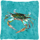 Crab Decorative Throw Pillow 14x14 Indoor Outdoor Accent Cushion, Fabric Cover with Insert for Sofa, Bed, Porch & Living Room